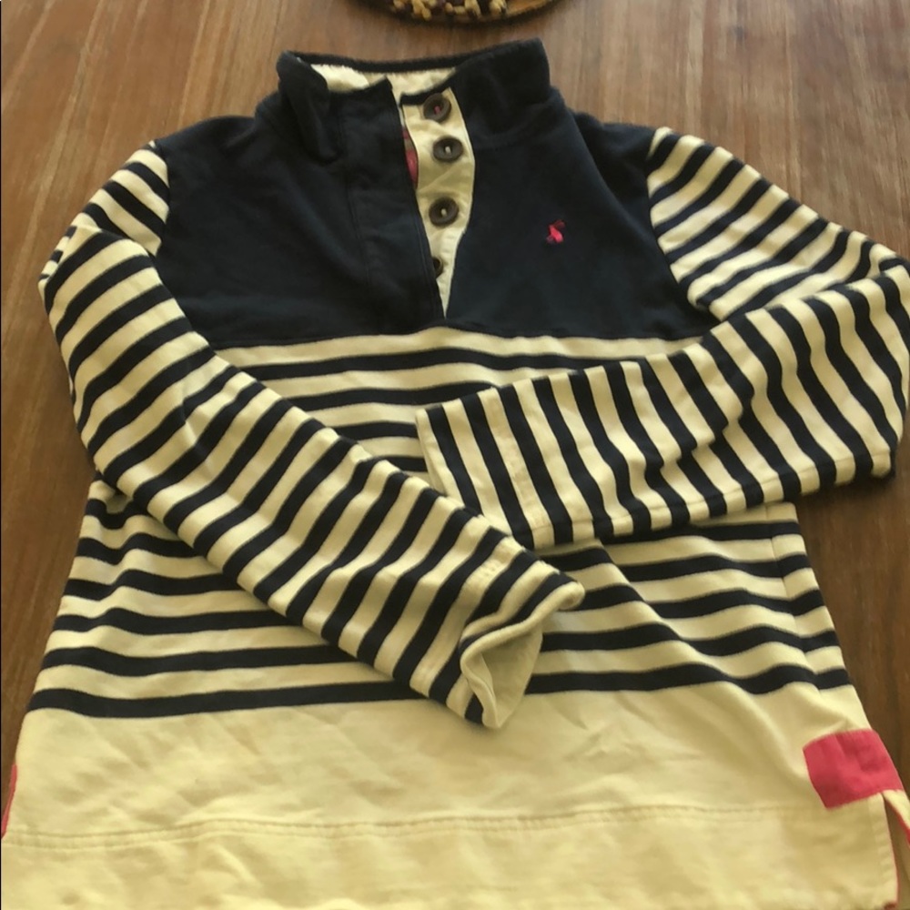 Joules blue and white stripped sweatshirt